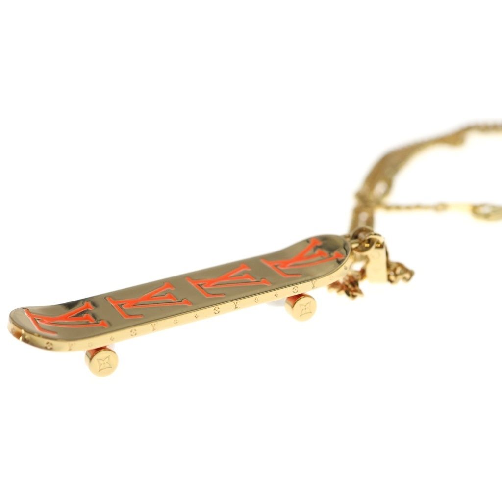 Louis Vuitton Pendant Skateboard Chain Necklace Gold — view 5