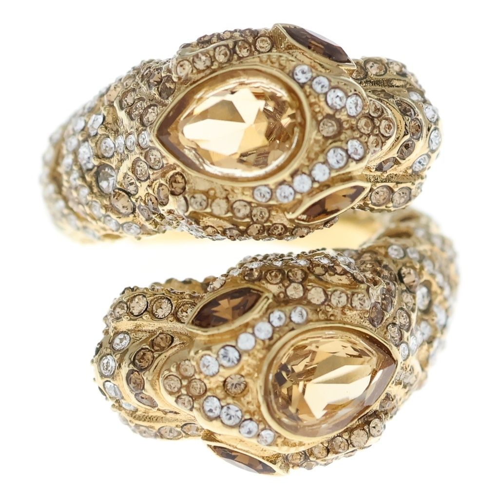 Gucci Duonisos Rhinestone Ring Gold #xs — view 4