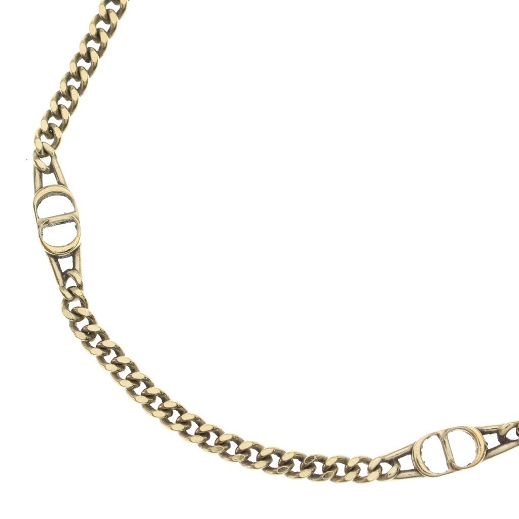 Dior CD Icon Chain Link Necklace Gold
