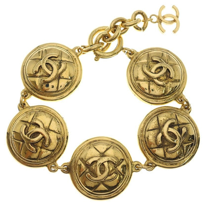 Chanel Quilted CC Logo Bracelet Gold