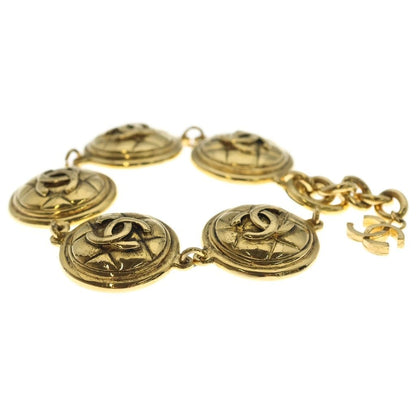 Chanel Quilted CC Logo Bracelet Gold — view 4
