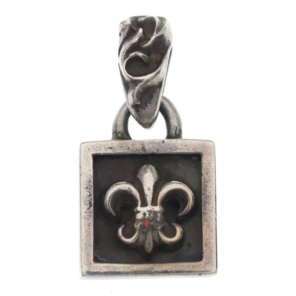 Chrome Hearts Flamed BS Flare Charm Necklace Silver