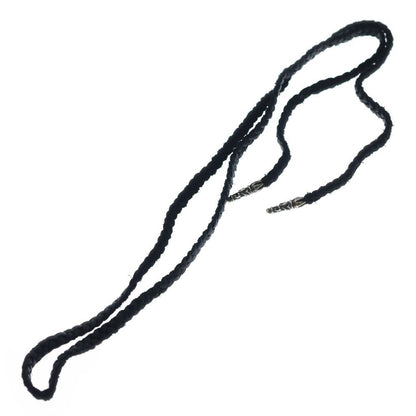 Chrome Hearts Leather Braid Scroll Blade Necklace Black Silver — view 2