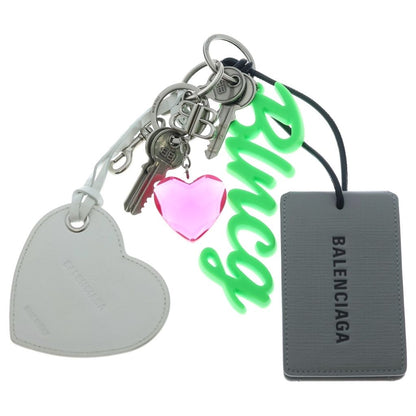 Balenciaga Aki Charm Key Ring Card Case Multicolor