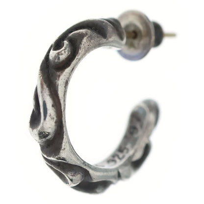 Chrome Hearts Hoop Scrool Scroll Earrings Silver