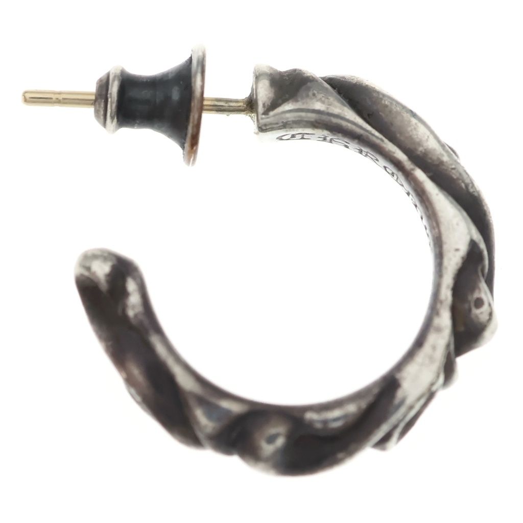 Chrome Hearts Hoop Scrool Scroll Earrings Silver — view 4