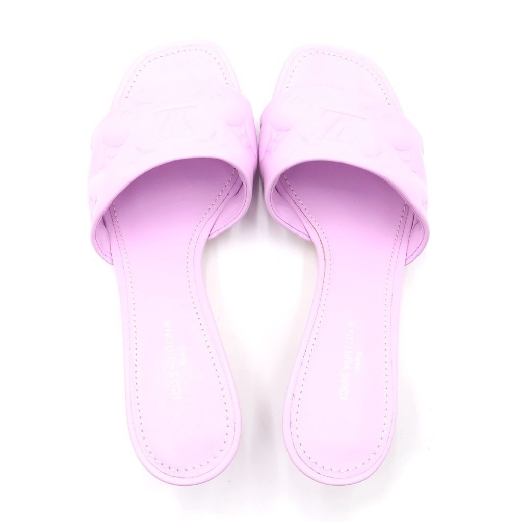 Louis Vuitton Revival Line Monogram Leather Sandals Shoes Purple — view 4