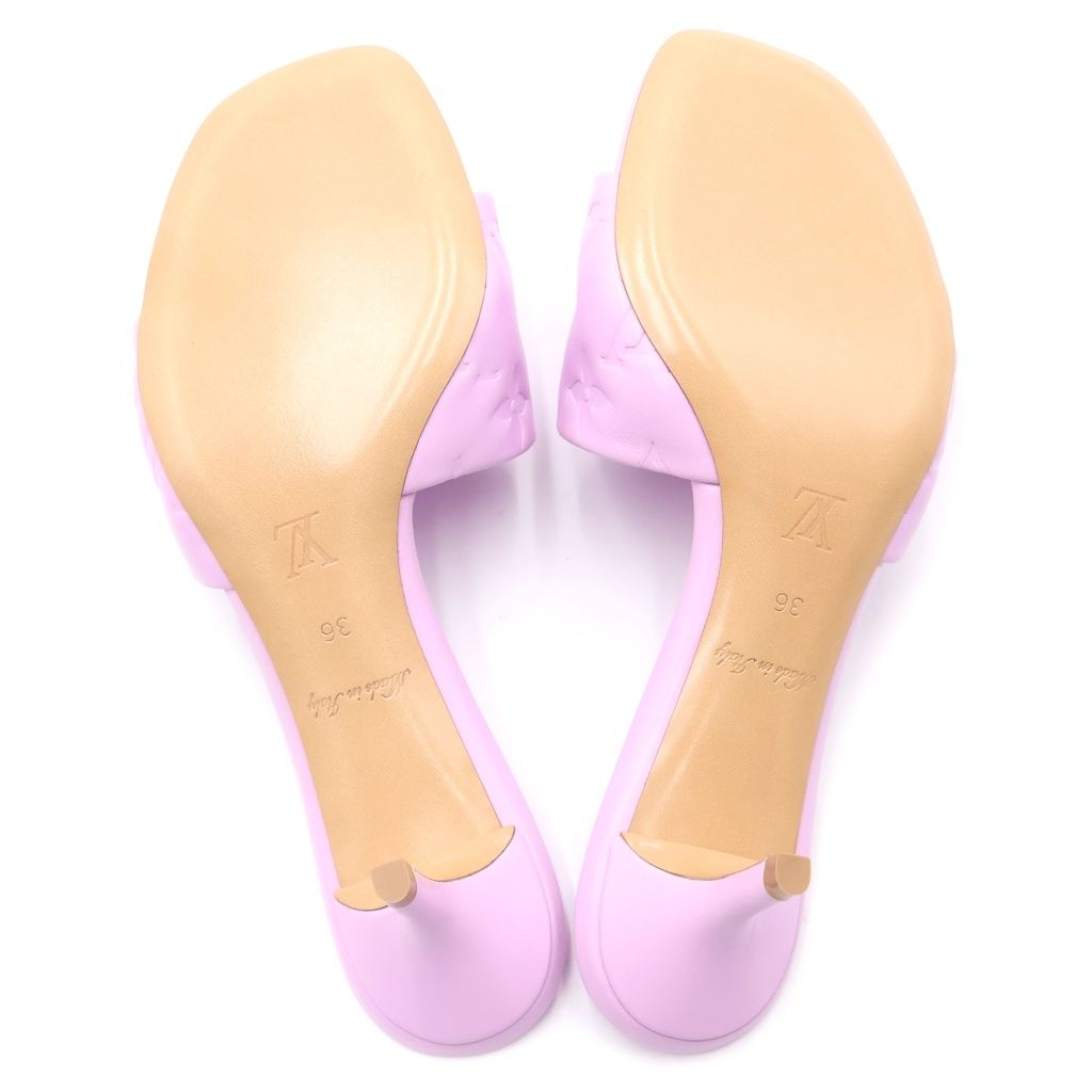 Louis Vuitton Revival Line Monogram Leather Sandals Shoes Purple — view 5