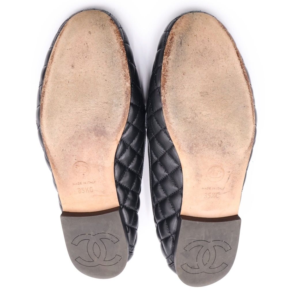 Chanel Quilted Loafers Black Leather — view 5