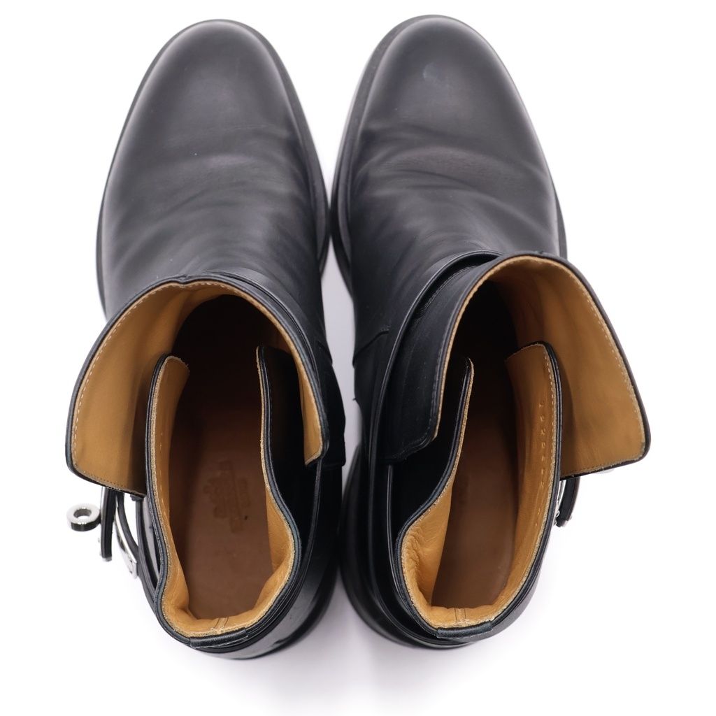 Hermes Veo Jodhpur Leather Short Boots Black — view 4