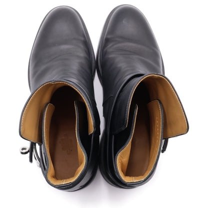 Hermes Veo Jodhpur Leather Short Boots Black — view 4