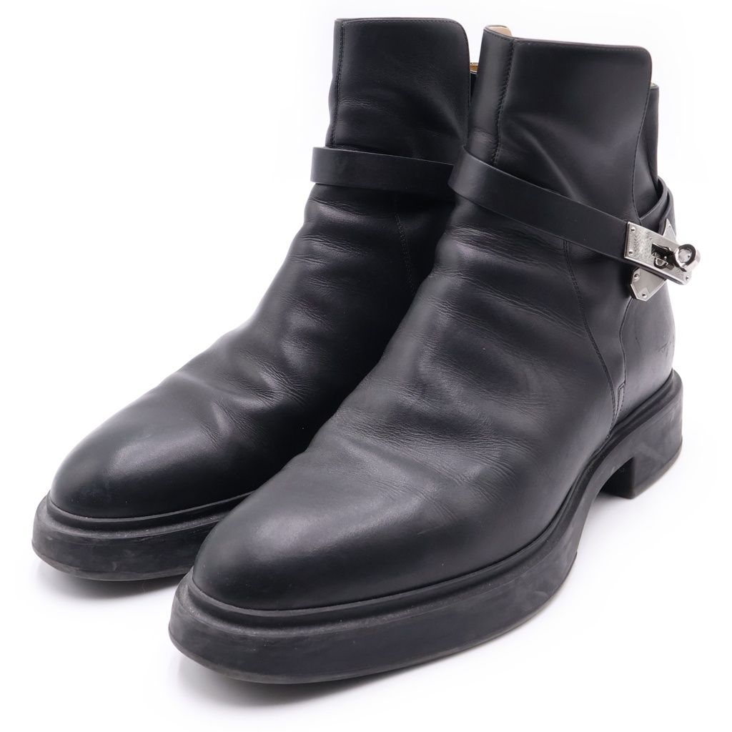 Hermes Veo Jodhpur Leather Short Boots Black — view 2