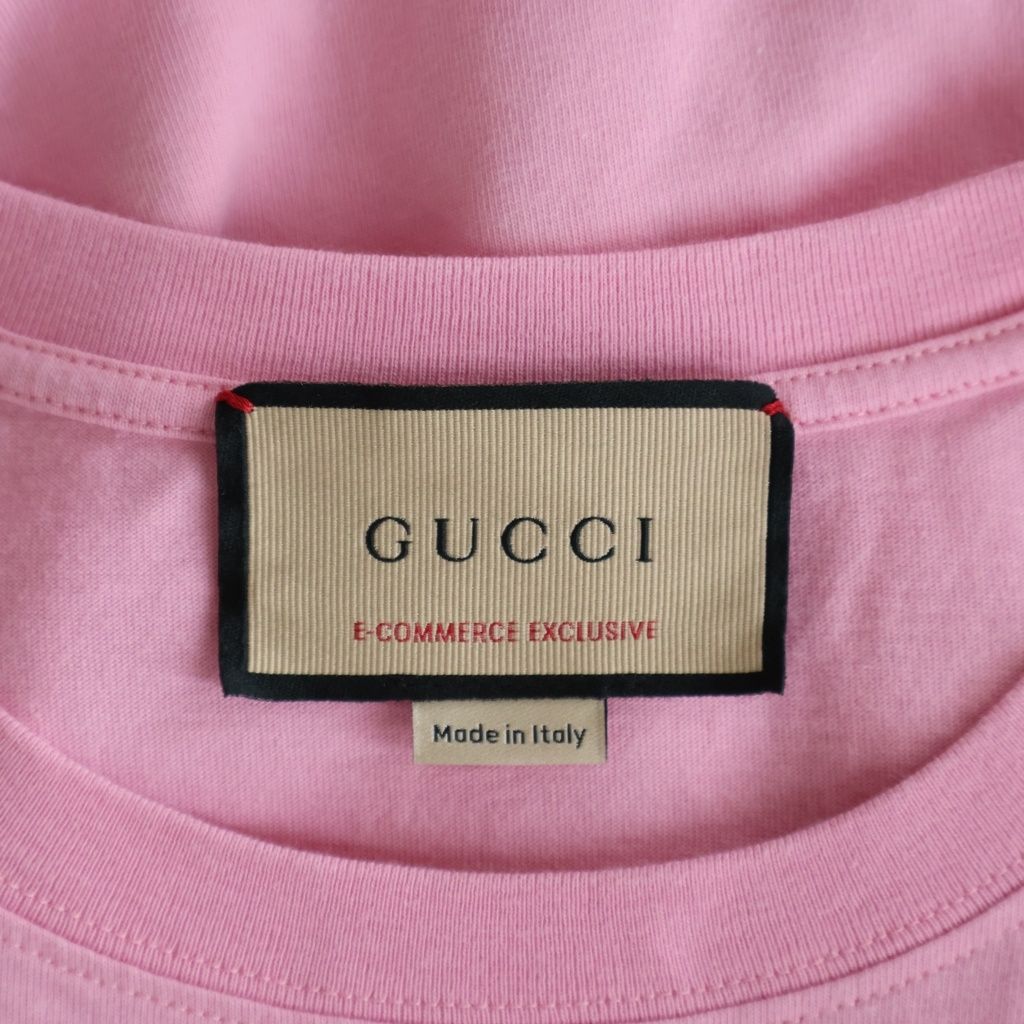 Gucci Freya Hartas Front Print Crew Neck Short Sleeve T-Shirt Pink — view 6