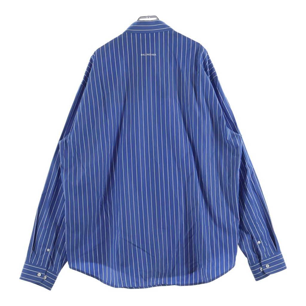 Balenciaga Telephone Number Striped Long Sleeve Shirt Blue — view 2