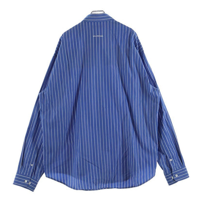 Balenciaga Telephone Number Striped Long Sleeve Shirt Blue — view 2