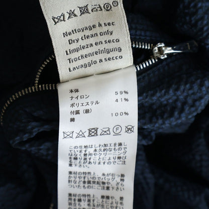Hermes Seersacquer Zip Up Nylon Long Coat Navy — view 7