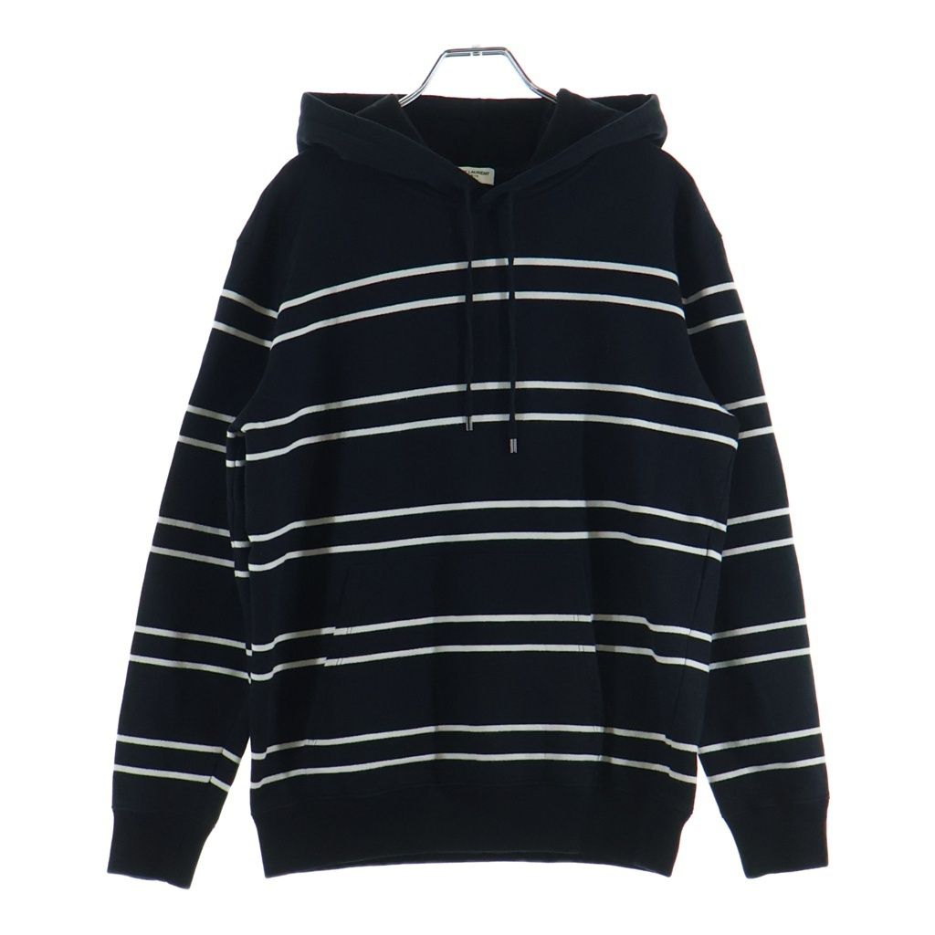 Saint Laurent Paris Border Sweatshirt Pullover Hoodie Black