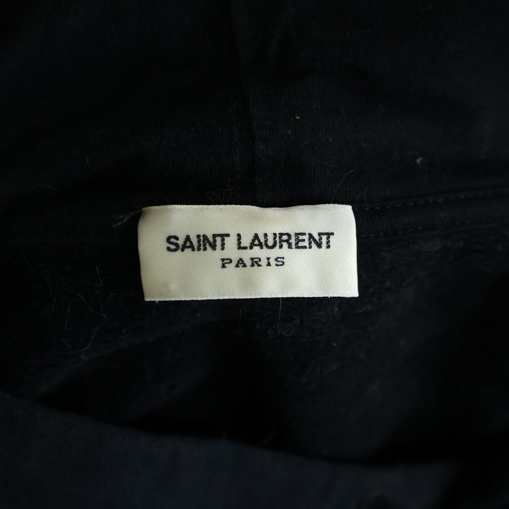 Saint Laurent Paris Border Sweatshirt Pullover Hoodie Black — view 6