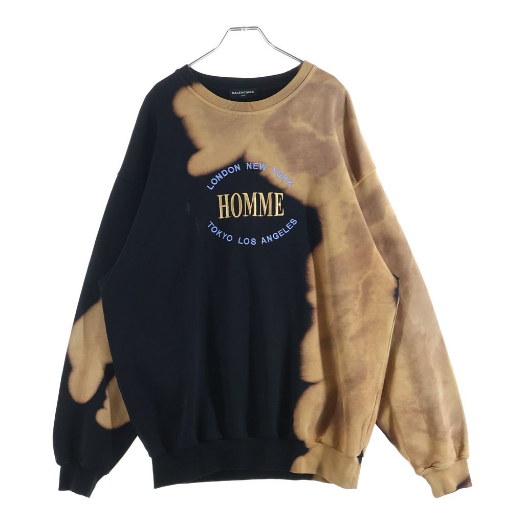 Balenciaga Oversize Bleach Homme Sweater Bree Embroidery Sweatshirt Black Brown
