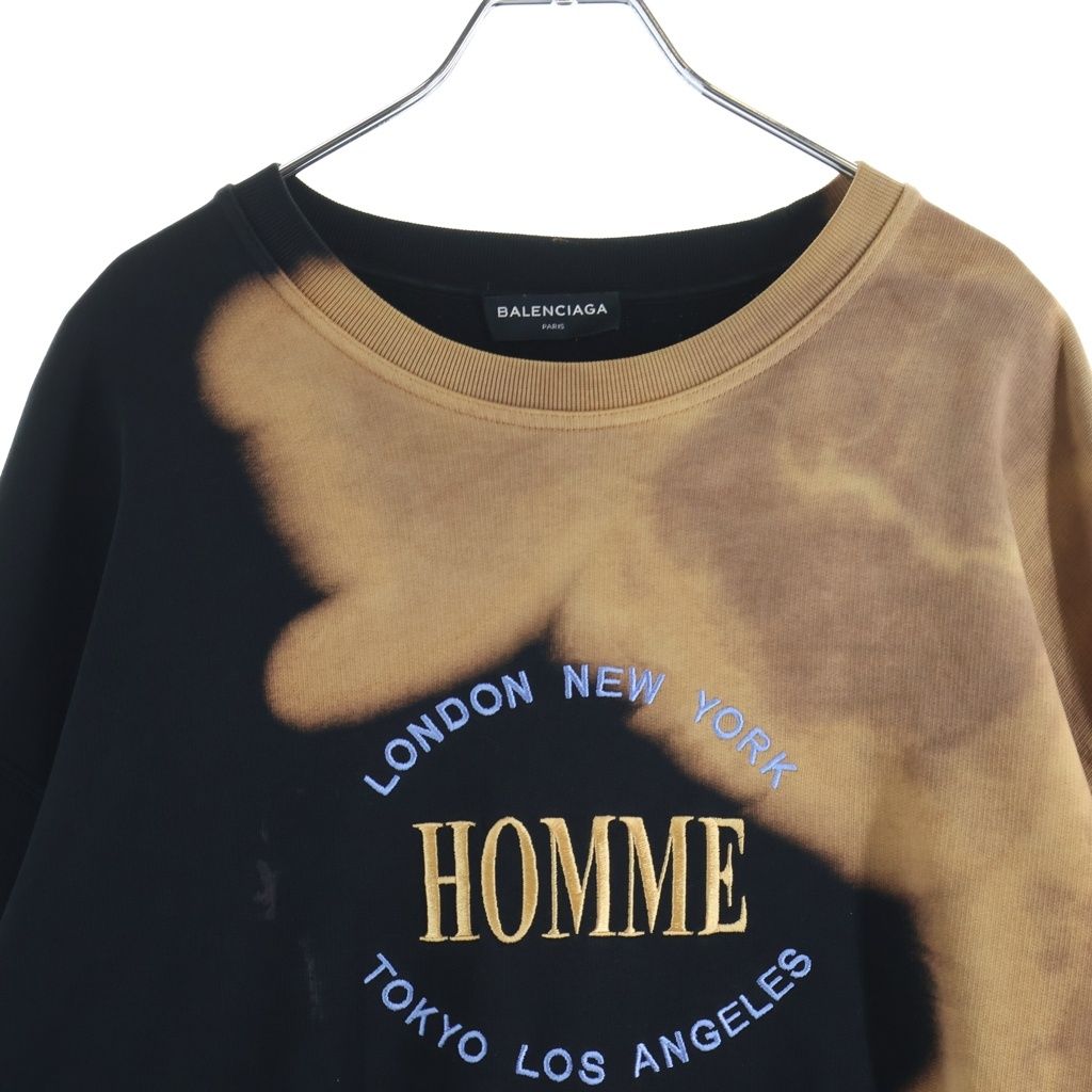 Balenciaga Oversize Bleach Homme Sweater Bree Embroidery Sweatshirt Black Brown — view 3