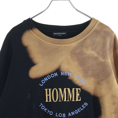 Balenciaga Oversize Bleach Homme Sweater Bree Embroidery Sweatshirt Black Brown — view 3