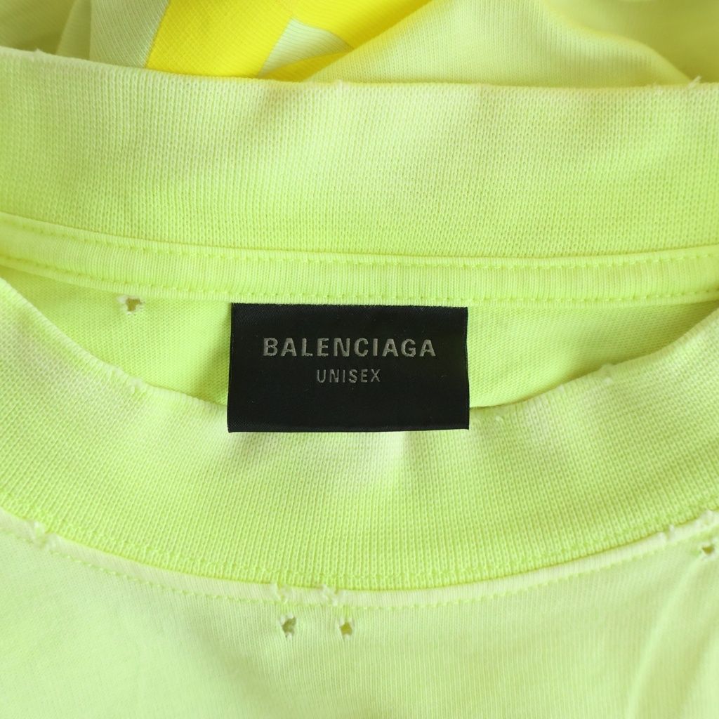 Balenciaga Tape Type T-Shirt Front Logo Short Sleeve Yellow — view 6