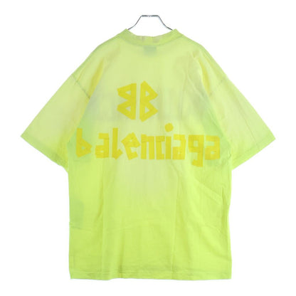 Balenciaga Tape Type T-Shirt Front Logo Short Sleeve Yellow — view 2