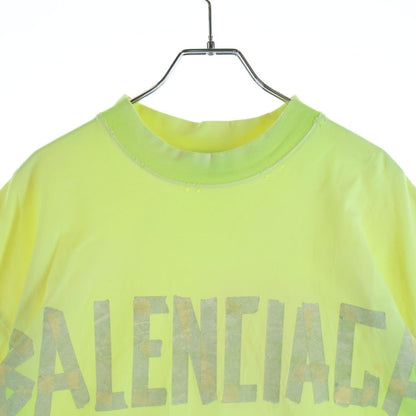 Balenciaga Tape Type T-Shirt Front Logo Short Sleeve Yellow — view 3