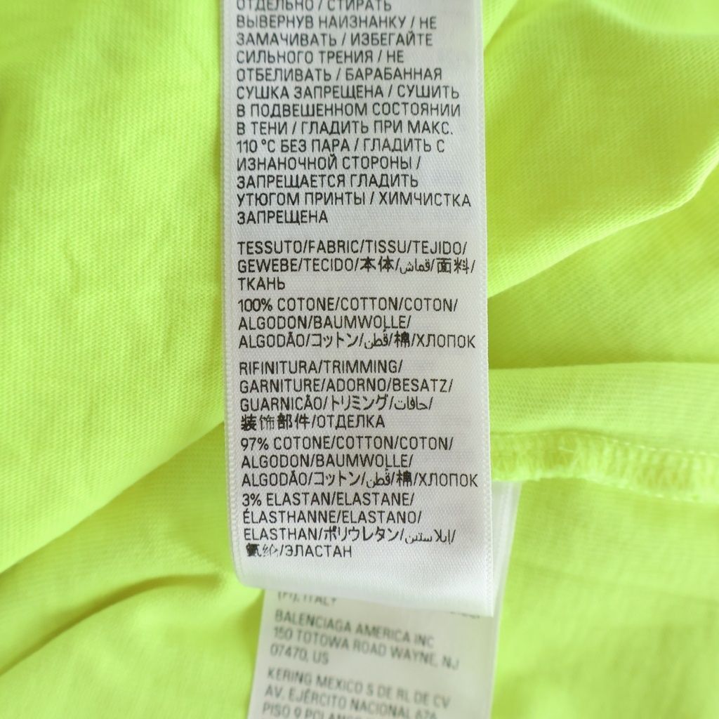 Balenciaga Tape Type T-Shirt Front Logo Short Sleeve Yellow — view 7