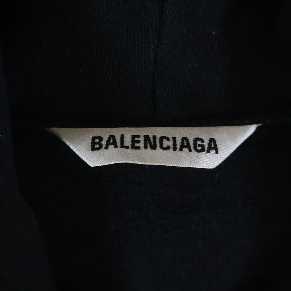 Balenciaga Sacre Coeur Notre Dame Hoodie Logo Print Pullover Black — view 6