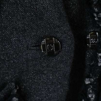 Chanel CC Logo Multi Pocket Cashmere Knit Cardigan Gray — view 6