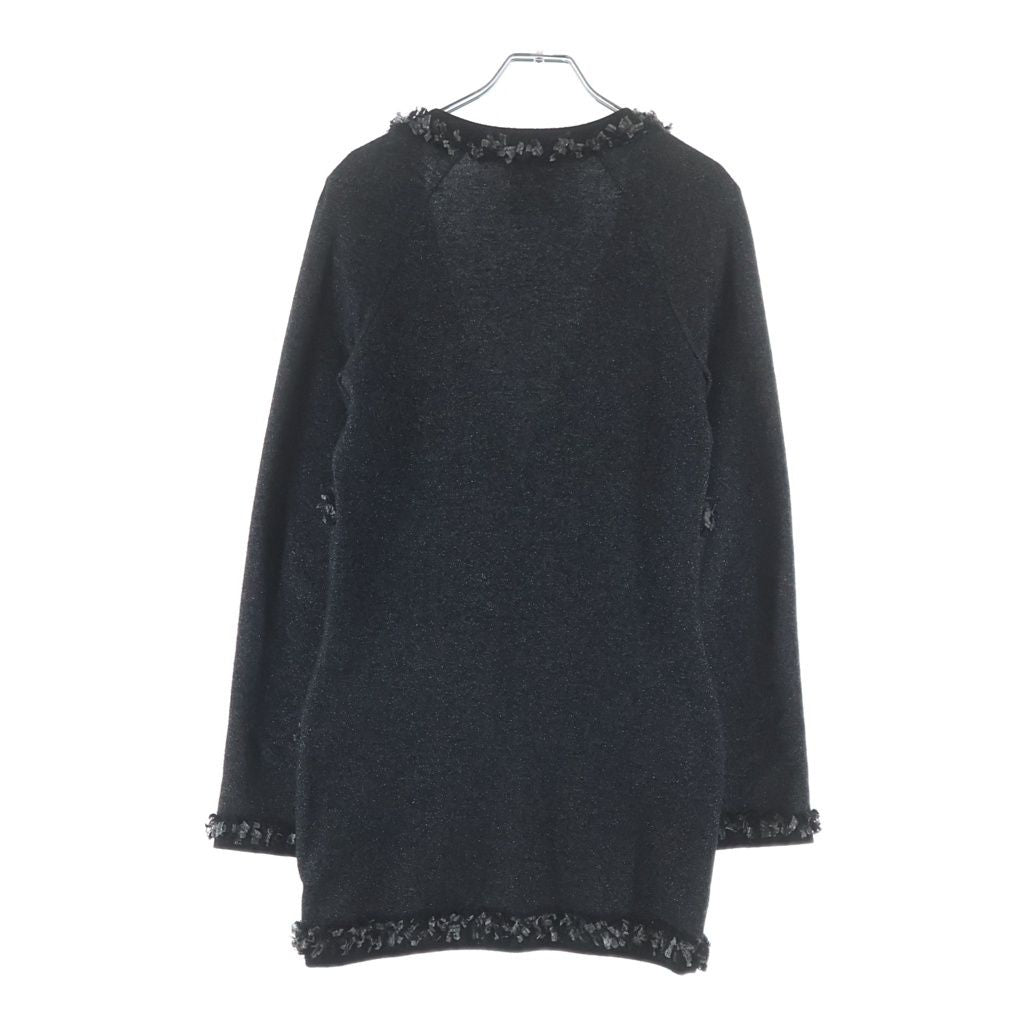 Chanel CC Logo Multi Pocket Cashmere Knit Cardigan Gray — view 2