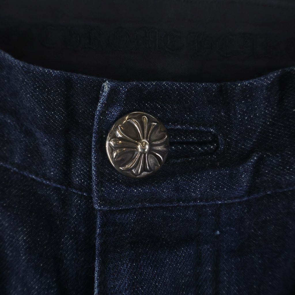 Chrome Hearts Dnm Pants Crs Btn Indigo Cross Ball Button Scroll Label Fly Denim — view 5