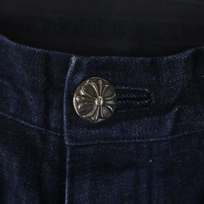 Chrome Hearts Dnm Pants Crs Btn Indigo Cross Ball Button Scroll Label Fly Denim — view 5