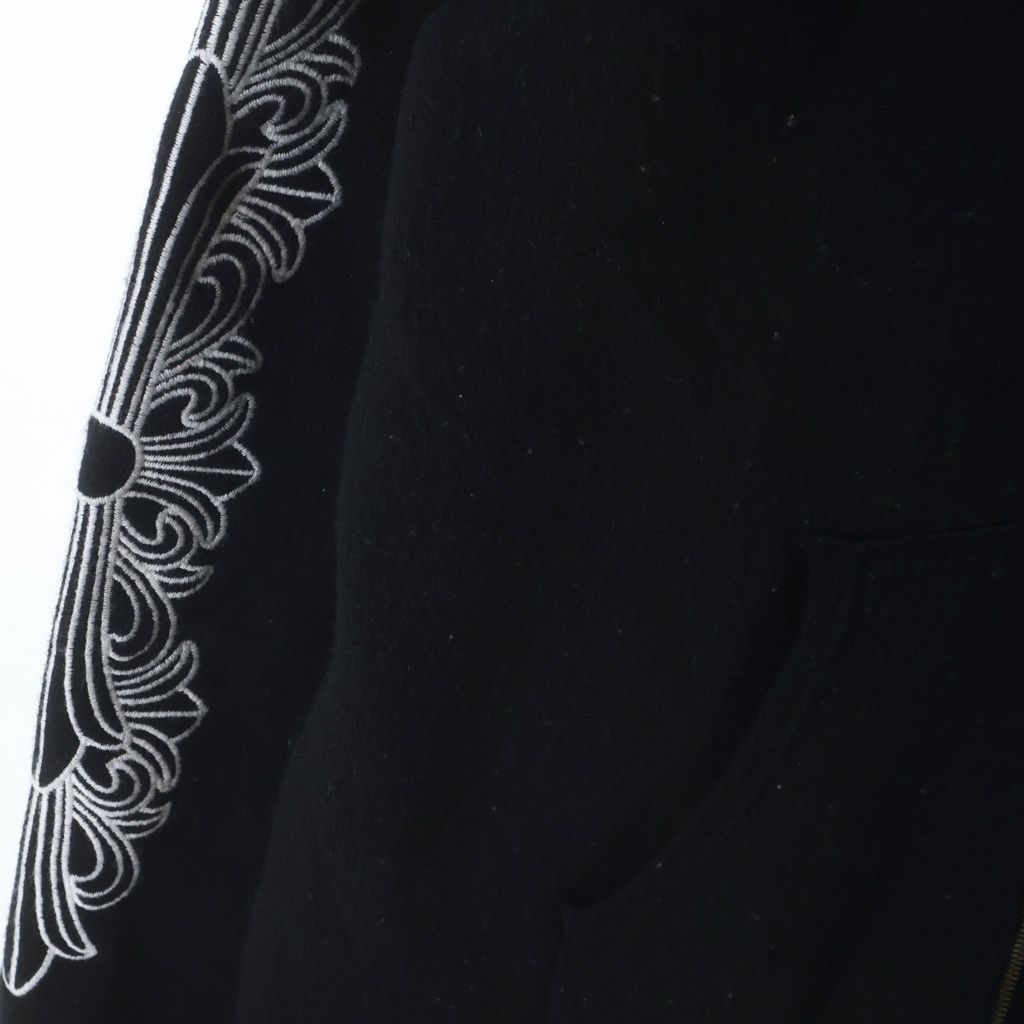 Chrome Hearts Life Sentence Sleeve Floral Embroidery Cashmere Zip Up Hoodie — view 6