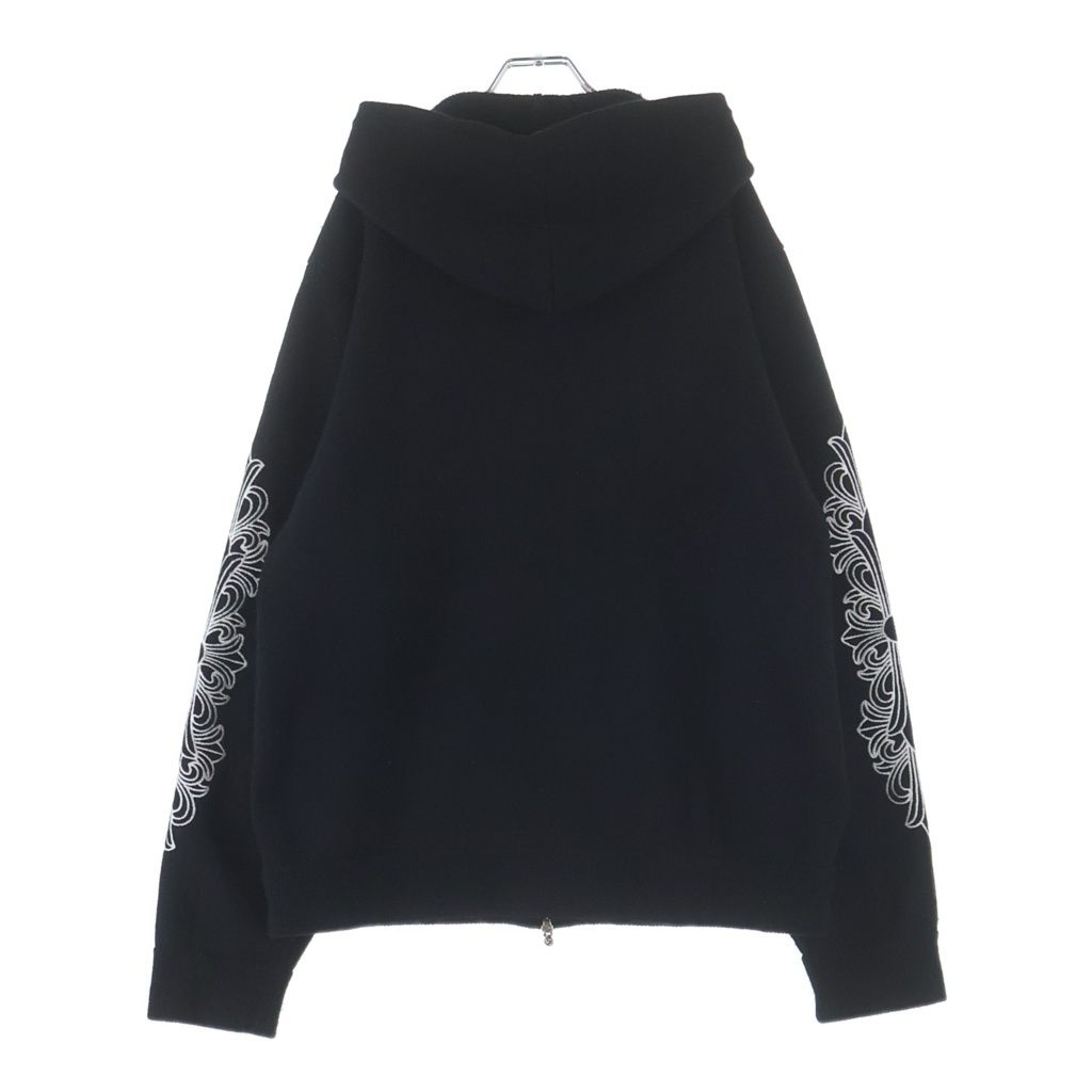 Chrome Hearts Life Sentence Sleeve Floral Embroidery Cashmere Zip Up Hoodie — view 2
