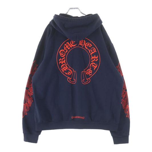 Chrome Hearts Sweatshirt Plvr Sleeve Floral Back Horse Shoe Print Hoodie