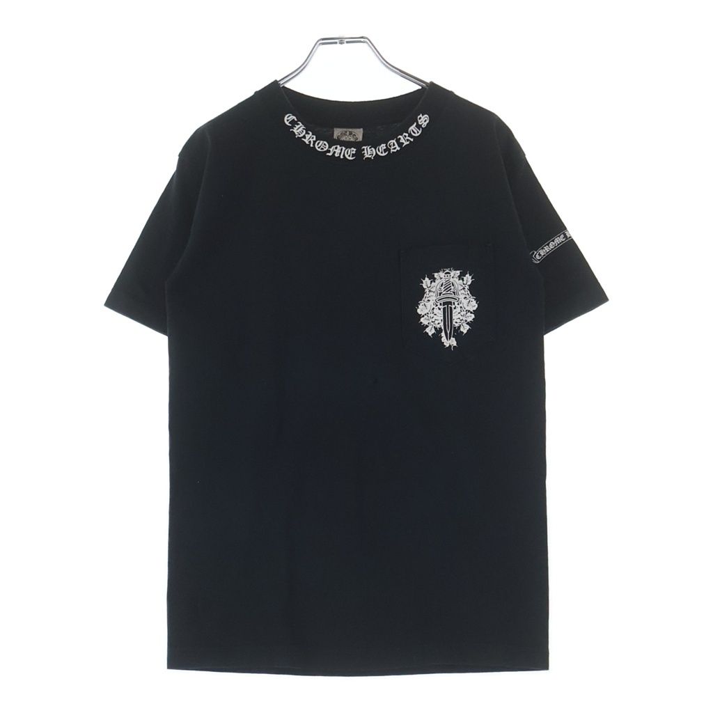 Chrome Hearts Vintage Neck Logo Back Scroll Label Print Short Sleeve T-Shirt