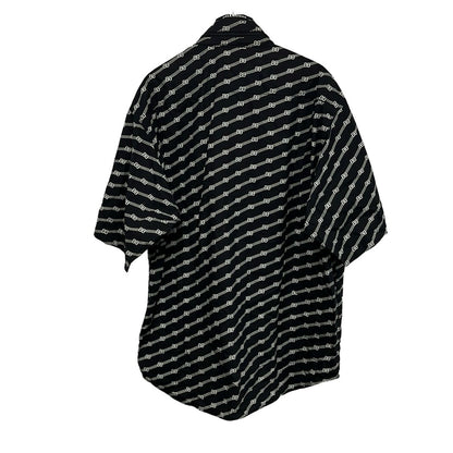 Balenciaga Short Sleeve Shirt 39 Black White BB Logo Hood — view 2