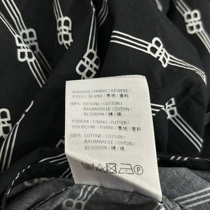 Balenciaga Short Sleeve Shirt 39 Black White BB Logo Hood — view 4