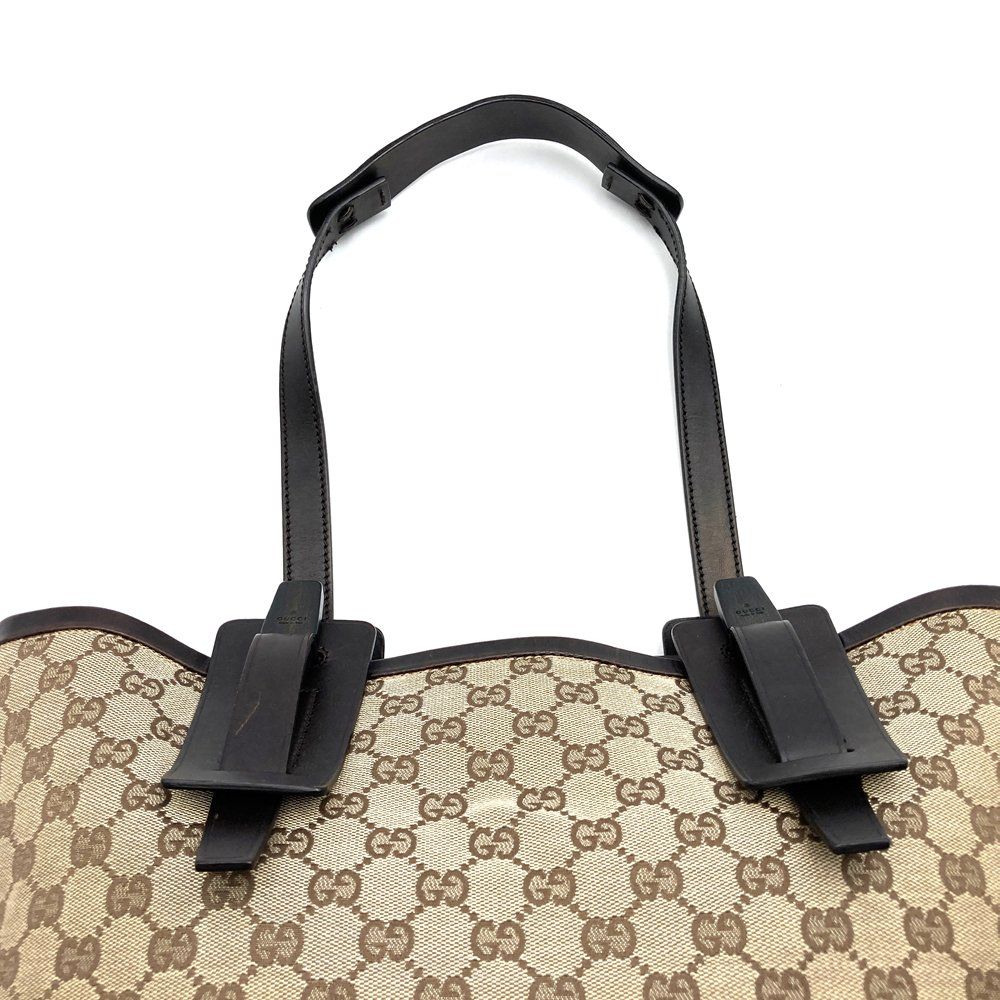 Gucci GG Canvas Tote Leather Brown — view 5