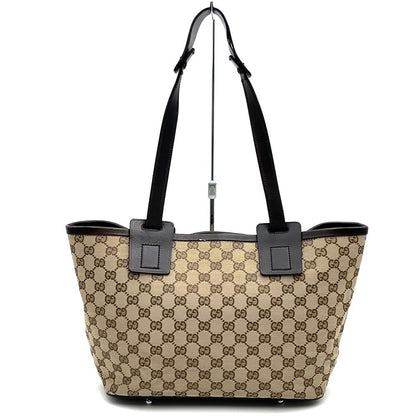 Gucci GG Canvas Tote Leather Brown — view 4