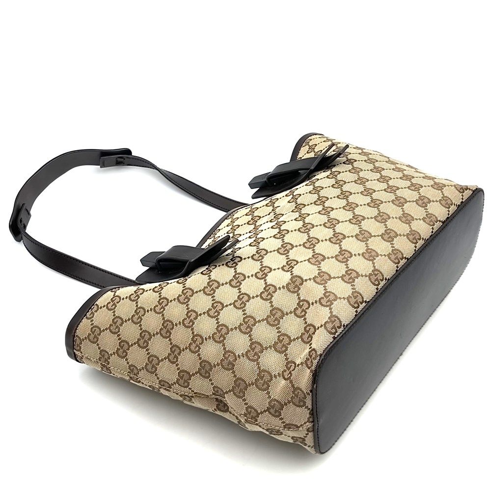 Gucci GG Canvas Tote Leather Brown — view 3