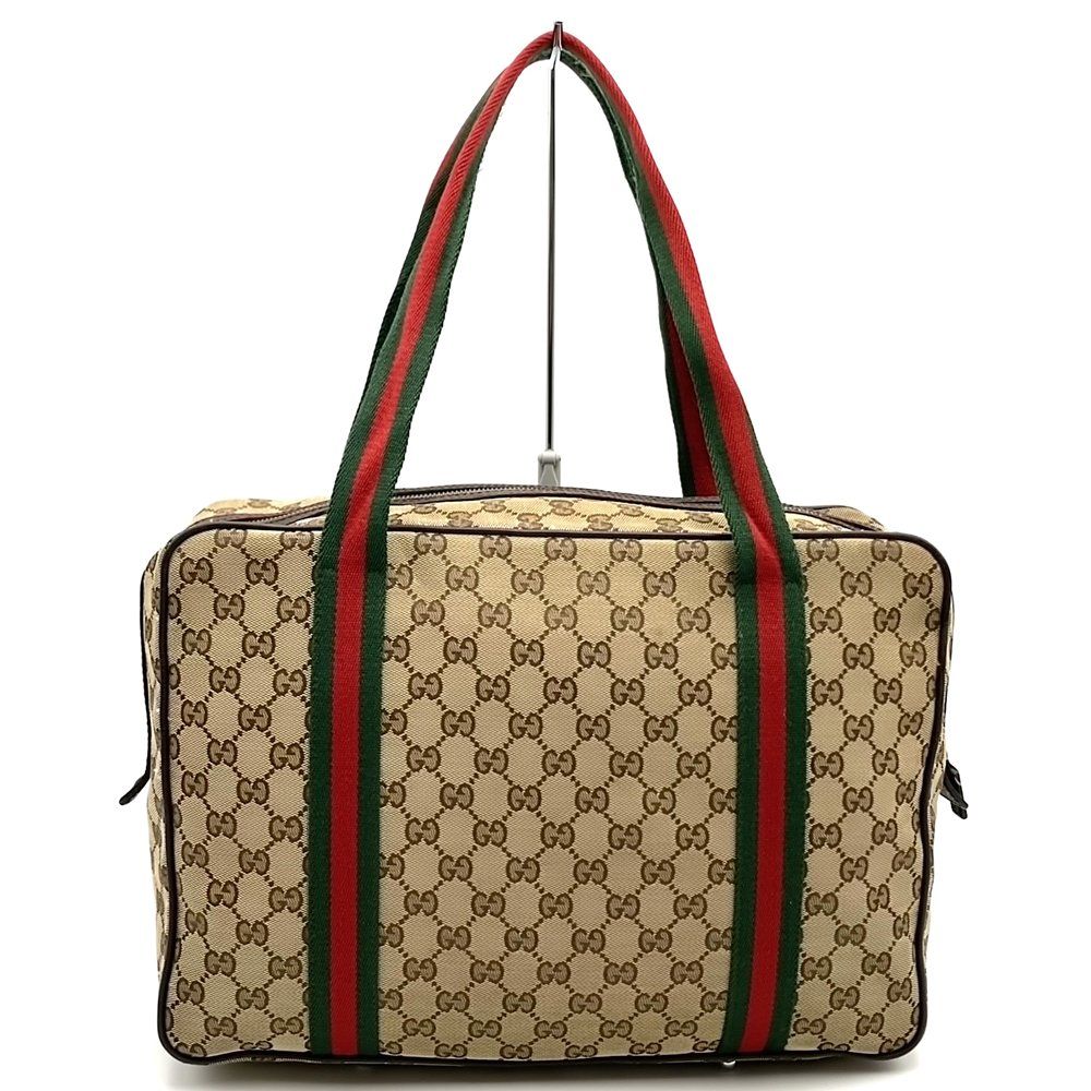 Gucci GG Canvas Sherry Tote Shoulder Bag Brown — view 4