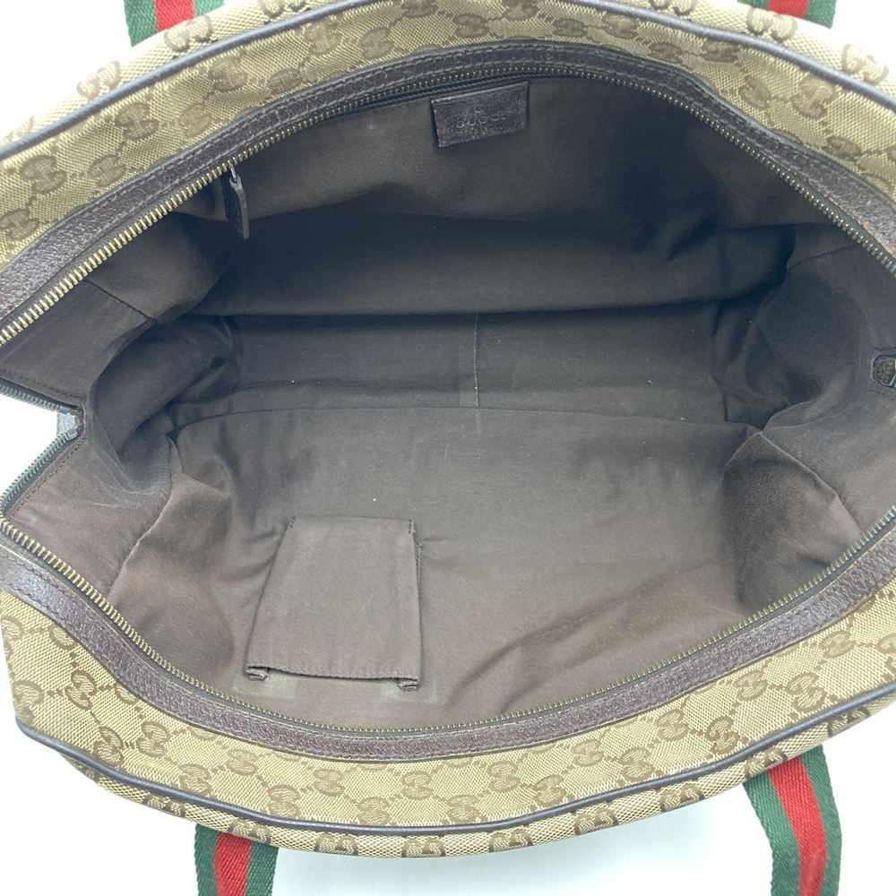 Gucci GG Canvas Sherry Tote Shoulder Bag Brown — view 6