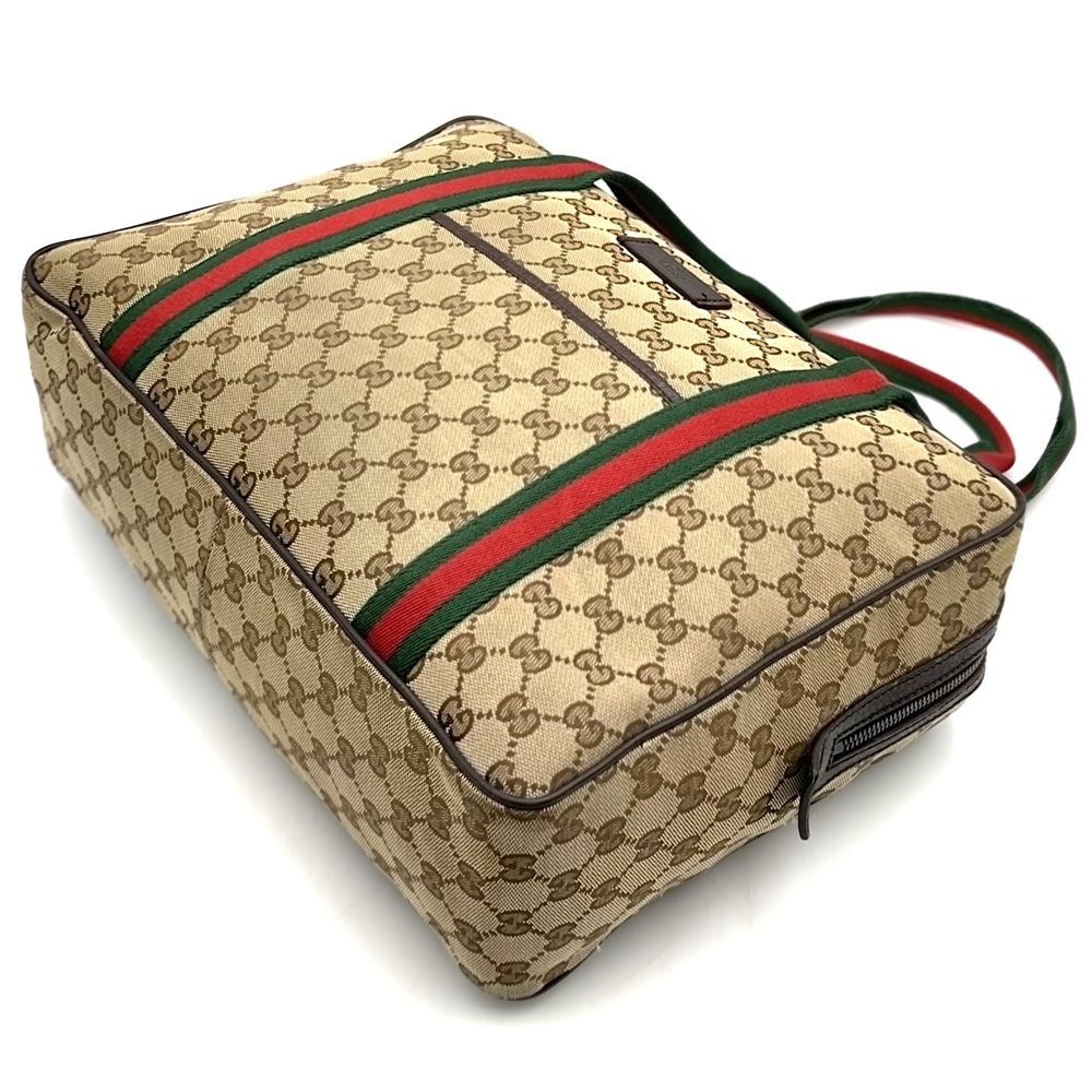 Gucci GG Canvas Sherry Tote Shoulder Bag Brown — view 2