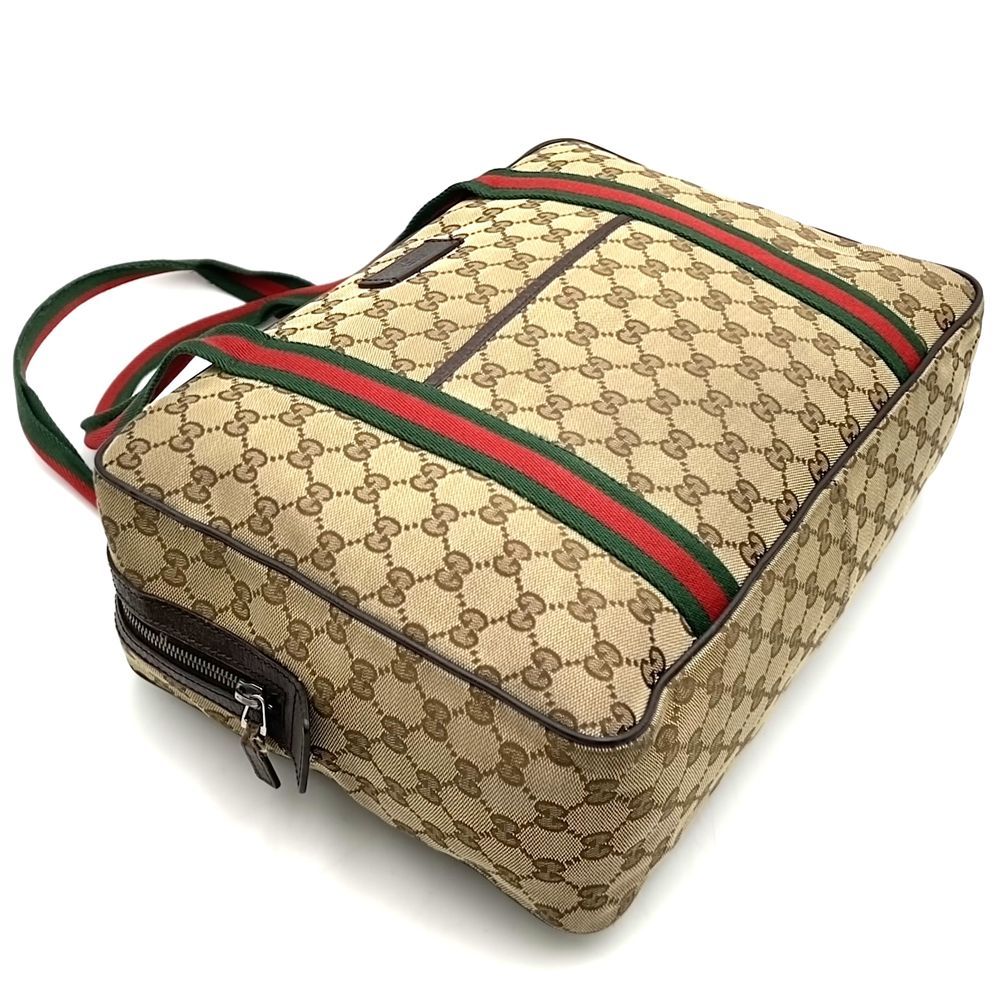 Gucci GG Canvas Sherry Tote Shoulder Bag Brown — view 3