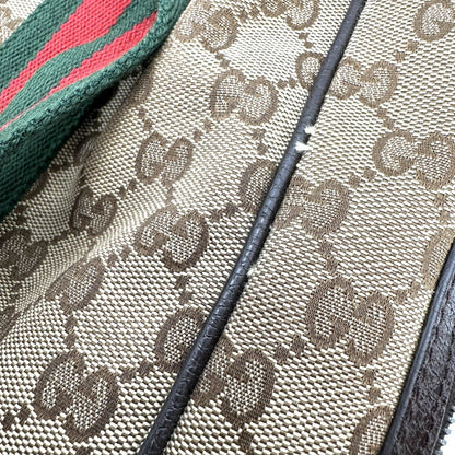 Gucci GG Canvas Sherry Tote Shoulder Bag Brown — view 9