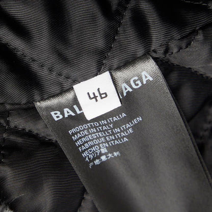 Balenciaga Logo Fleece Jacket Zip 46 Black White Acrylic Polyester — view 4