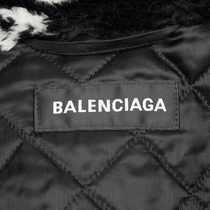 Balenciaga Logo Fleece Jacket Zip 46 Black White Acrylic Polyester — view 3